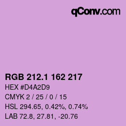 カラーコード: RGB 212.1 162 217 | qconv.com