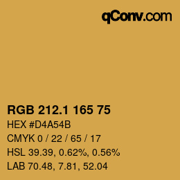 カラーコード: RGB 212.1 165 75 | qconv.com