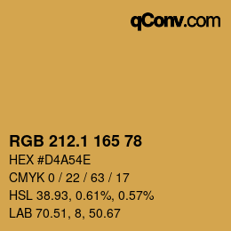 カラーコード: RGB 212.1 165 78 | qconv.com