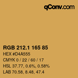カラーコード: RGB 212.1 165 85 | qconv.com