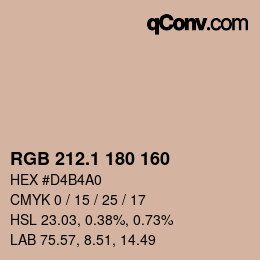 カラーコード: RGB 212.1 180 160 | qconv.com