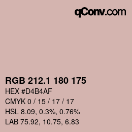 Color code: RGB 212.1 180 175 | qconv.com