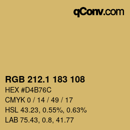 カラーコード: RGB 212.1 183 108 | qconv.com