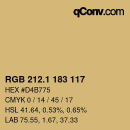 カラーコード: RGB 212.1 183 117 | qconv.com