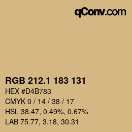 カラーコード: RGB 212.1 183 131 | qconv.com