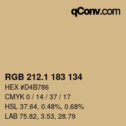 カラーコード: RGB 212.1 183 134 | qconv.com