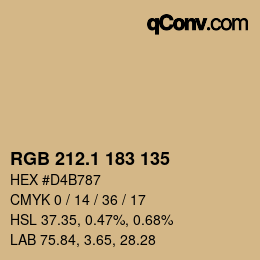 カラーコード: RGB 212.1 183 135 | qconv.com