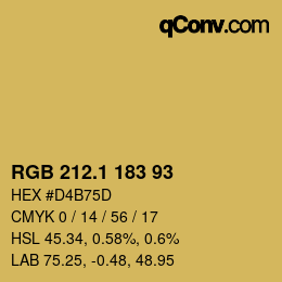 カラーコード: RGB 212.1 183 93 | qconv.com