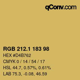 カラーコード: RGB 212.1 183 98 | qconv.com