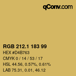 カラーコード: RGB 212.1 183 99 | qconv.com