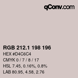 カラーコード: RGB 212.1 198 196 | qconv.com
