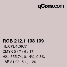 Color code: RGB 212.1 198 199 | qconv.com