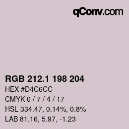 カラーコード: RGB 212.1 198 204 | qconv.com