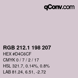 カラーコード: RGB 212.1 198 207 | qconv.com