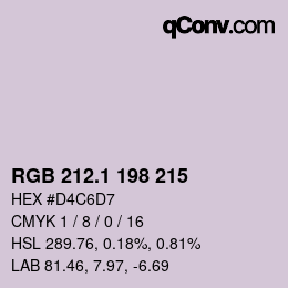 カラーコード: RGB 212.1 198 215 | qconv.com