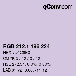 カラーコード: RGB 212.1 198 224 | qconv.com