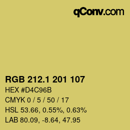 カラーコード: RGB 212.1 201 107 | qconv.com