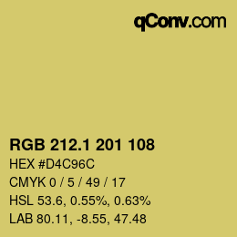 カラーコード: RGB 212.1 201 108 | qconv.com