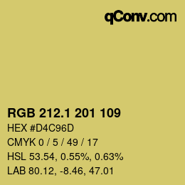 カラーコード: RGB 212.1 201 109 | qconv.com