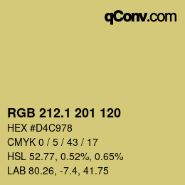 カラーコード: RGB 212.1 201 120 | qconv.com