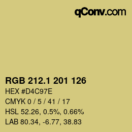 カラーコード: RGB 212.1 201 126 | qconv.com