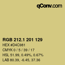 カラーコード: RGB 212.1 201 129 | qconv.com