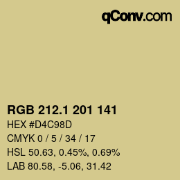 カラーコード: RGB 212.1 201 141 | qconv.com