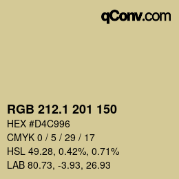カラーコード: RGB 212.1 201 150 | qconv.com