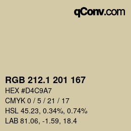 カラーコード: RGB 212.1 201 167 | qconv.com