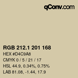 カラーコード: RGB 212.1 201 168 | qconv.com