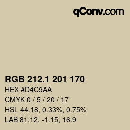 カラーコード: RGB 212.1 201 170 | qconv.com
