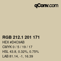 カラーコード: RGB 212.1 201 171 | qconv.com