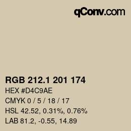 カラーコード: RGB 212.1 201 174 | qconv.com