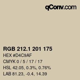 Color code: RGB 212.1 201 175 | qconv.com