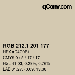 カラーコード: RGB 212.1 201 177 | qconv.com
