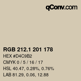 Farbcode: RGB 212.1 201 178 | qconv.com