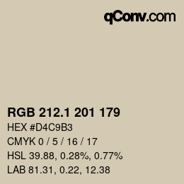 カラーコード: RGB 212.1 201 179 | qconv.com