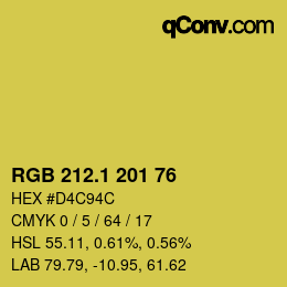 カラーコード: RGB 212.1 201 76 | qconv.com