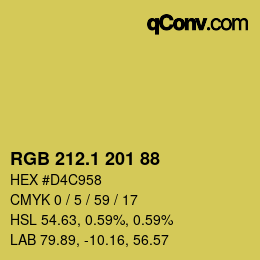 カラーコード: RGB 212.1 201 88 | qconv.com