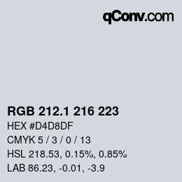 Farbcode: RGB 212.1 216 223 | qconv.com