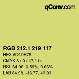 カラーコード: RGB 212.1 219 117 | qconv.com