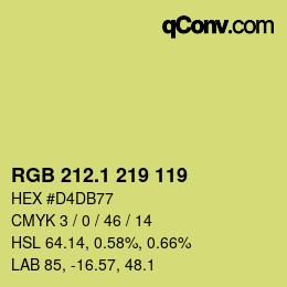 カラーコード: RGB 212.1 219 119 | qconv.com