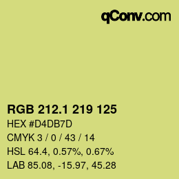 カラーコード: RGB 212.1 219 125 | qconv.com