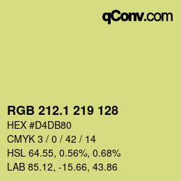カラーコード: RGB 212.1 219 128 | qconv.com