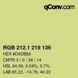 カラーコード: RGB 212.1 219 136 | qconv.com