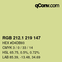 Color code: RGB 212.1 219 147 | qconv.com