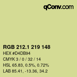 カラーコード: RGB 212.1 219 148 | qconv.com