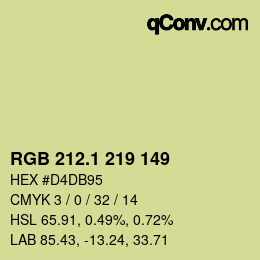 カラーコード: RGB 212.1 219 149 | qconv.com