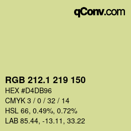 カラーコード: RGB 212.1 219 150 | qconv.com