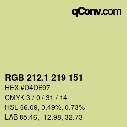 カラーコード: RGB 212.1 219 151 | qconv.com